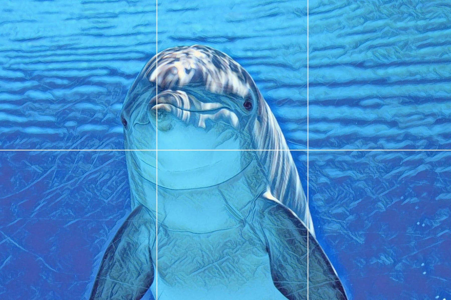 Tile Mural/Mosaic Ceramic Panel of a Dolphin - Colourful Wall Art - Tile Mural Art Print - Home Decor - Tile Mosaic