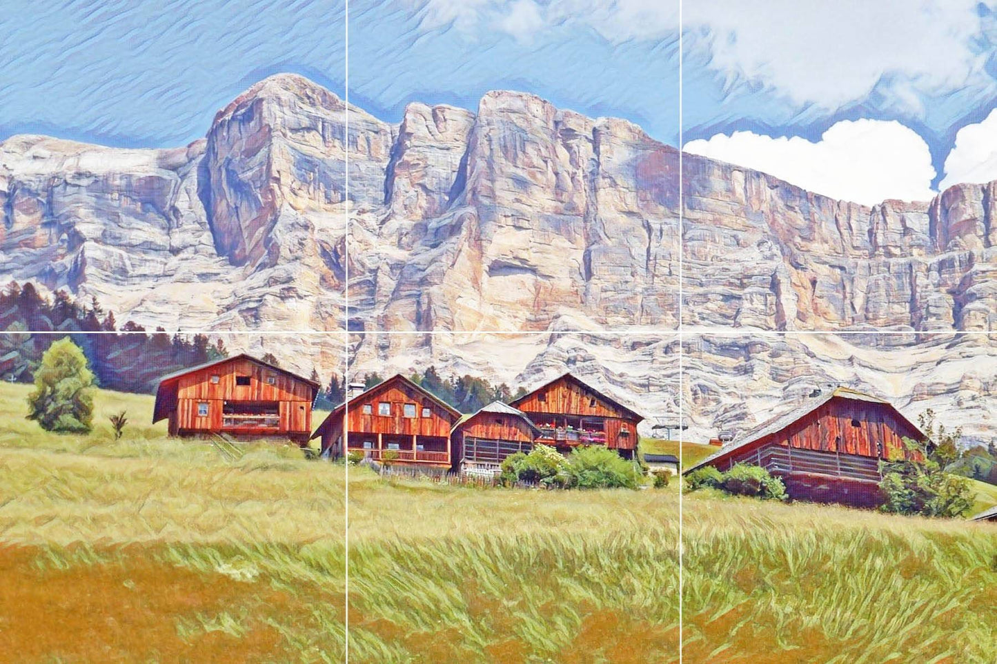 Tile Mural/Mosaic Ceramic Panel of Dolomites - Dolomites wall print - Mountain wall Art - Dolomites Tile Mural - Gloss Tiles - Tile Mosaic