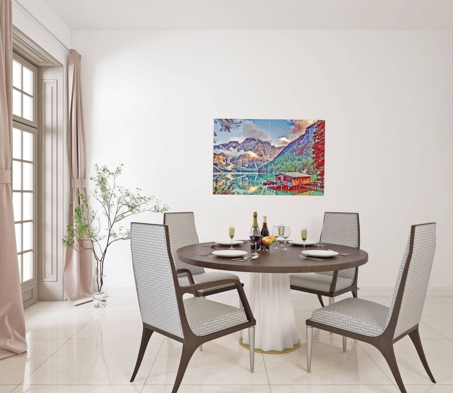 Tile Mural/Mosaic Ceramic Panel of Dolomites - Dolomites wall print - Italian Mountains wall print - Gloss Tiles - Tile Mosaic - Wall tiles