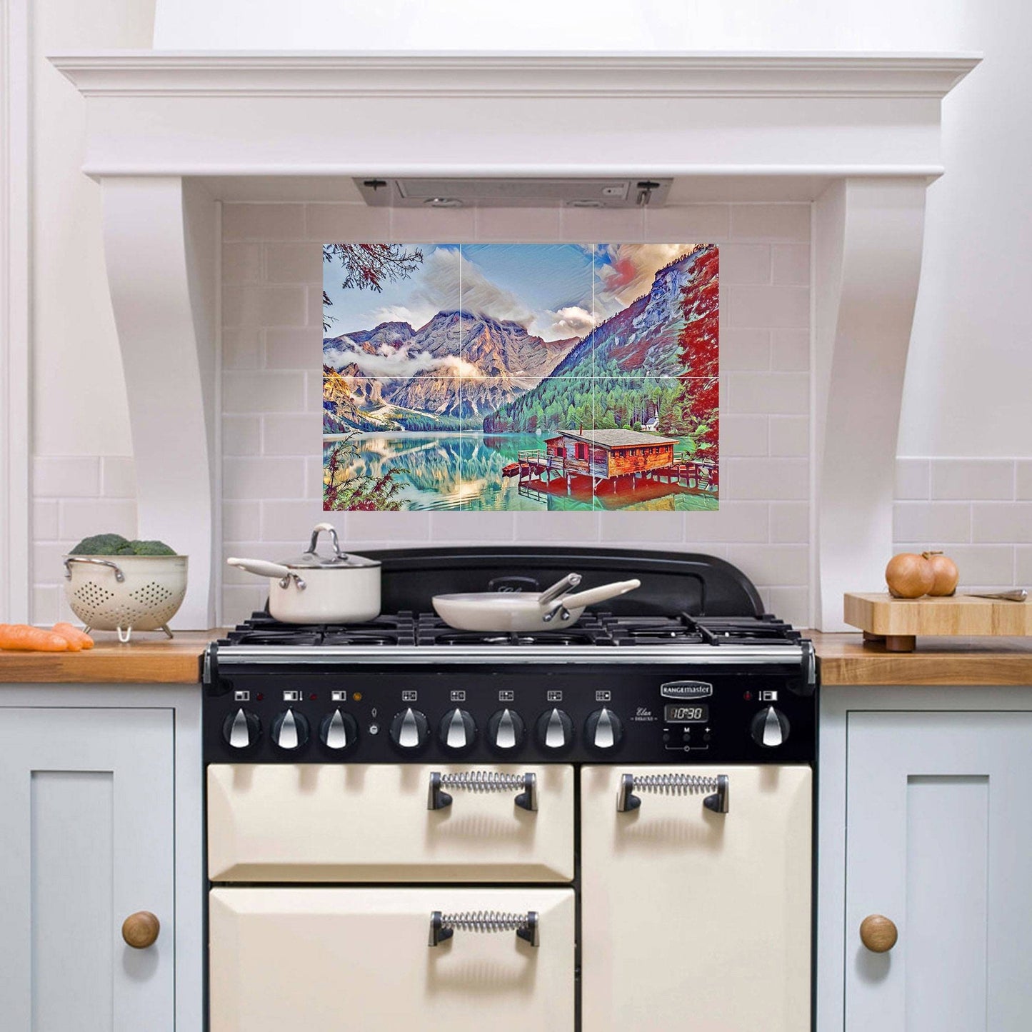 Tile Mural/Mosaic Ceramic Panel of Dolomites - Dolomites wall print - Italian Mountains wall print - Gloss Tiles - Tile Mosaic - Wall tiles