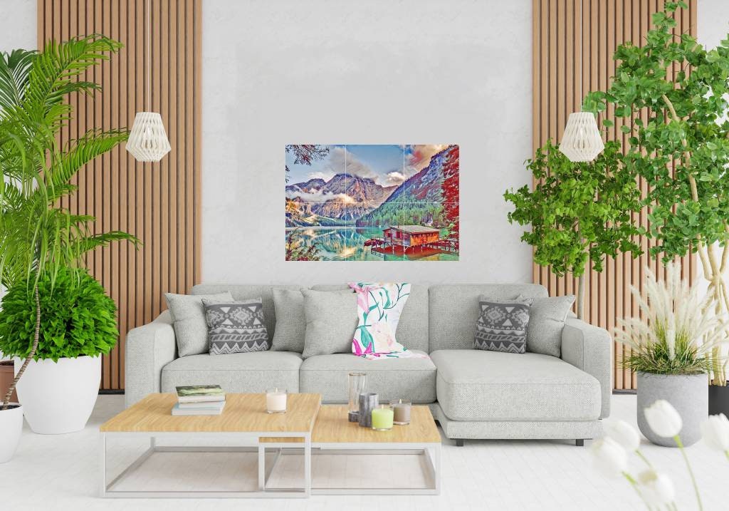 Tile Mural/Mosaic Ceramic Panel of Dolomites - Dolomites wall print - Italian Mountains wall print - Gloss Tiles - Tile Mosaic - Wall tiles
