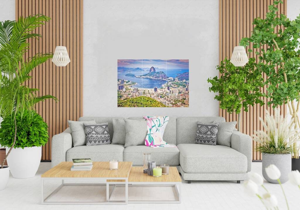 Tile Mural/Mosaic Ceramic Panel of Rio De Janeiro - Rio de Janeiro print - Brazil Wall Art - City Mural Tile - Gloss Tiles - Tile Mosaic