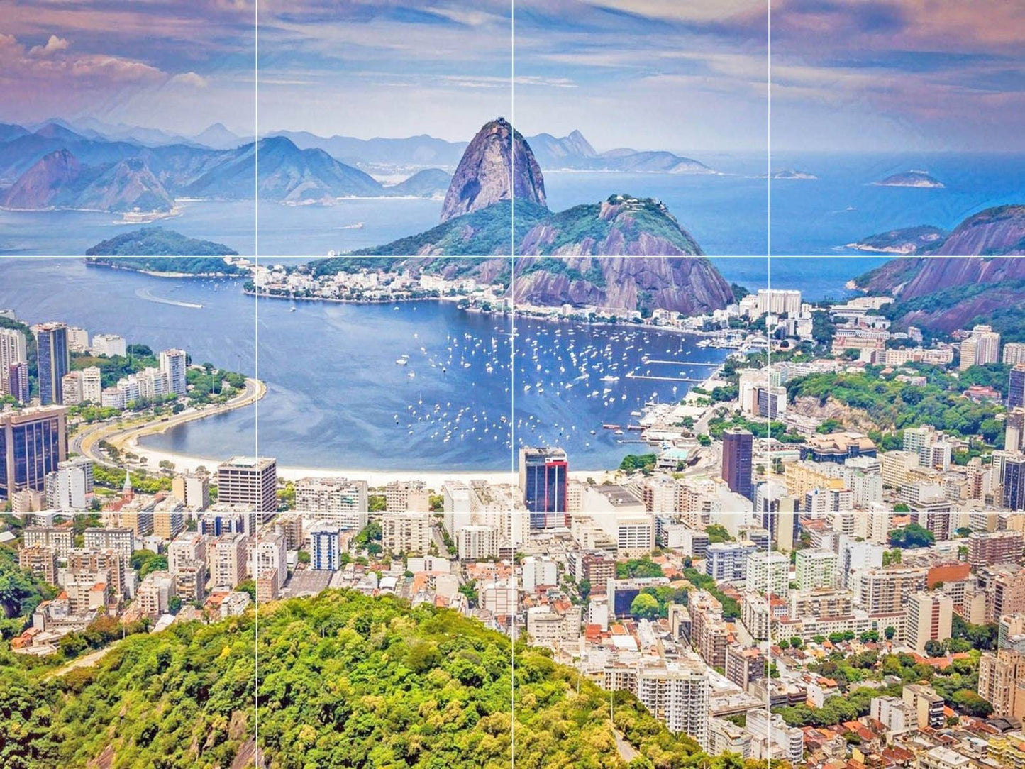Tile Mural/Mosaic Ceramic Panel of Rio De Janeiro - Rio de Janeiro print - Brazil Wall Art - City Mural Tile - Gloss Tiles - Tile Mosaic