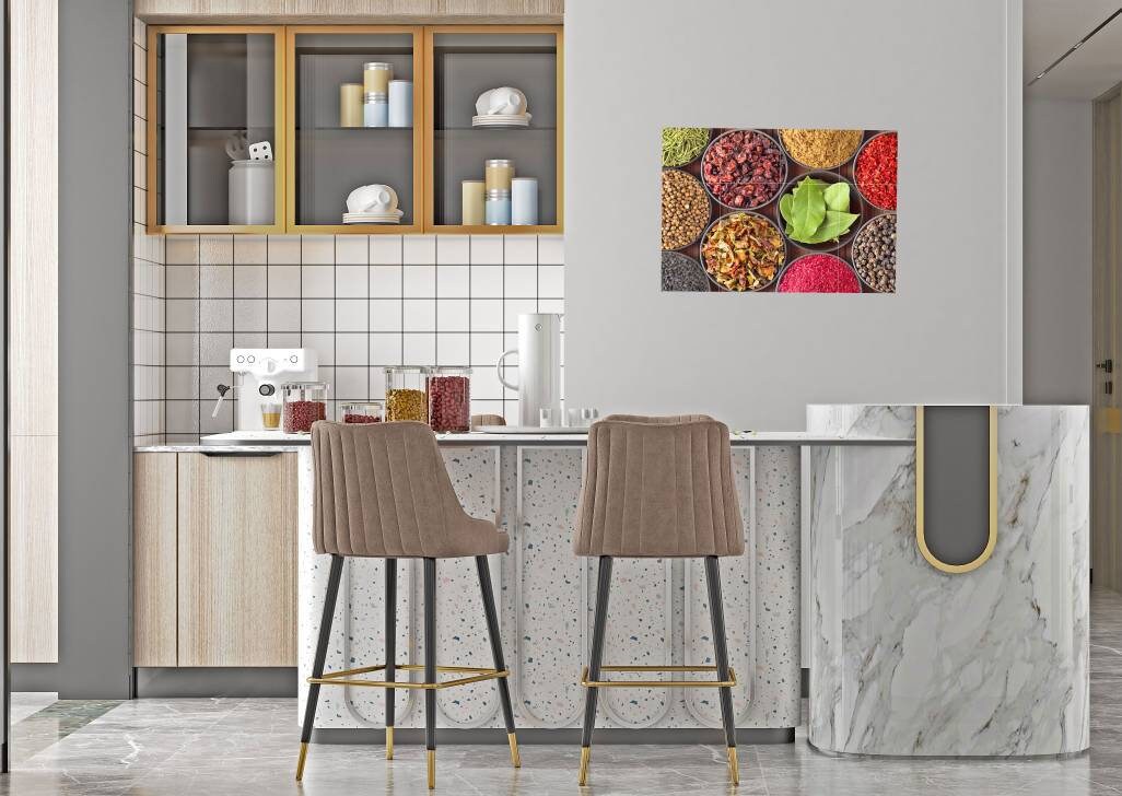 Tile Mural/Mosaic Ceramic Panel of Herbs and Spices - Spices Wall Art - Kitchen Backsplash Tiles - Herbs Print - Gloss Tiles -Tile Mosaic