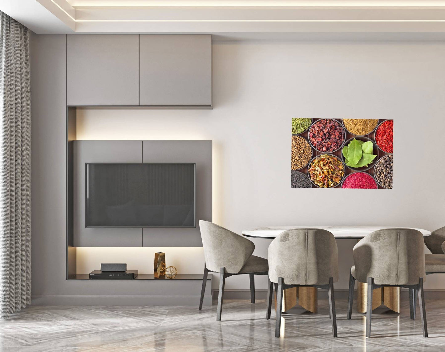 Tile Mural/Mosaic Ceramic Panel of Herbs and Spices - Spices Wall Art - Kitchen Backsplash Tiles - Herbs Print - Gloss Tiles -Tile Mosaic