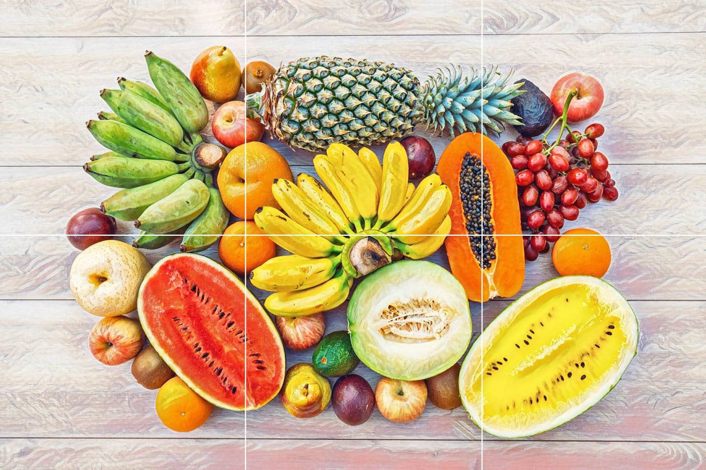 Tile Mural/Mosaic Ceramic Panel of Fruits - Kitchen Wall Art -Kitchen Backsplash Tiles -Kitchen Mural - Fruit Print-Gloss Tiles -Tile Mosaic