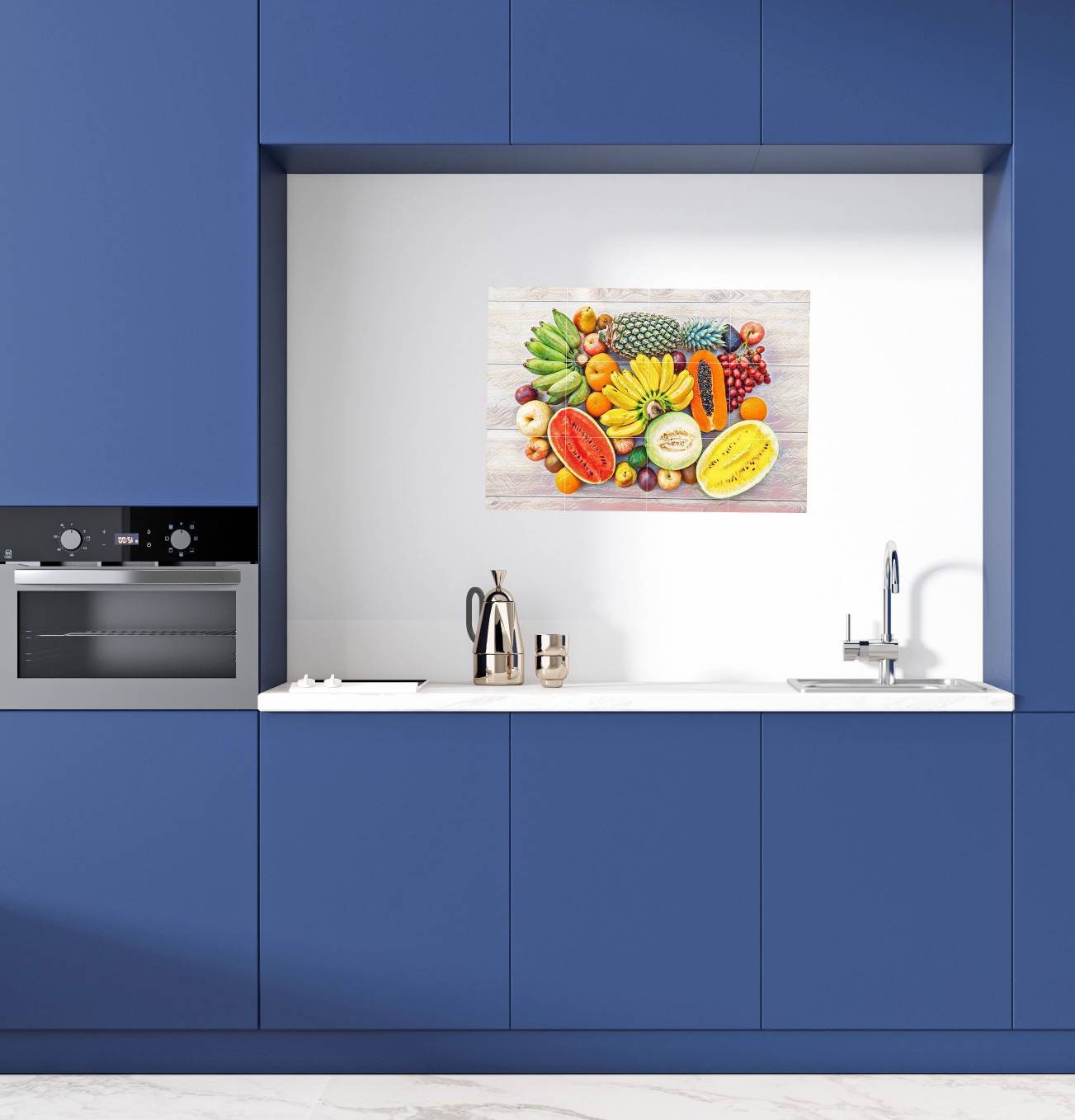 Tile Mural/Mosaic Ceramic Panel of Fruits - Kitchen Wall Art -Kitchen Backsplash Tiles -Kitchen Mural - Fruit Print-Gloss Tiles -Tile Mosaic