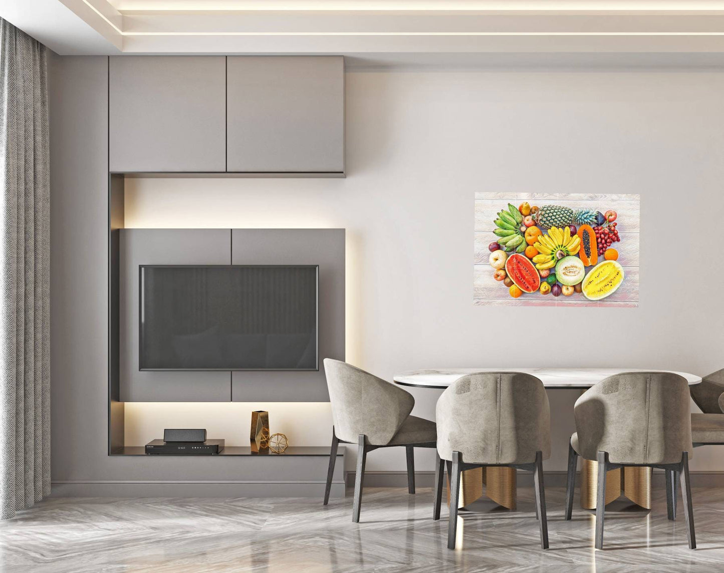 Tile Mural/Mosaic Ceramic Panel of Fruits - Kitchen Wall Art -Kitchen Backsplash Tiles -Kitchen Mural - Fruit Print-Gloss Tiles -Tile Mosaic