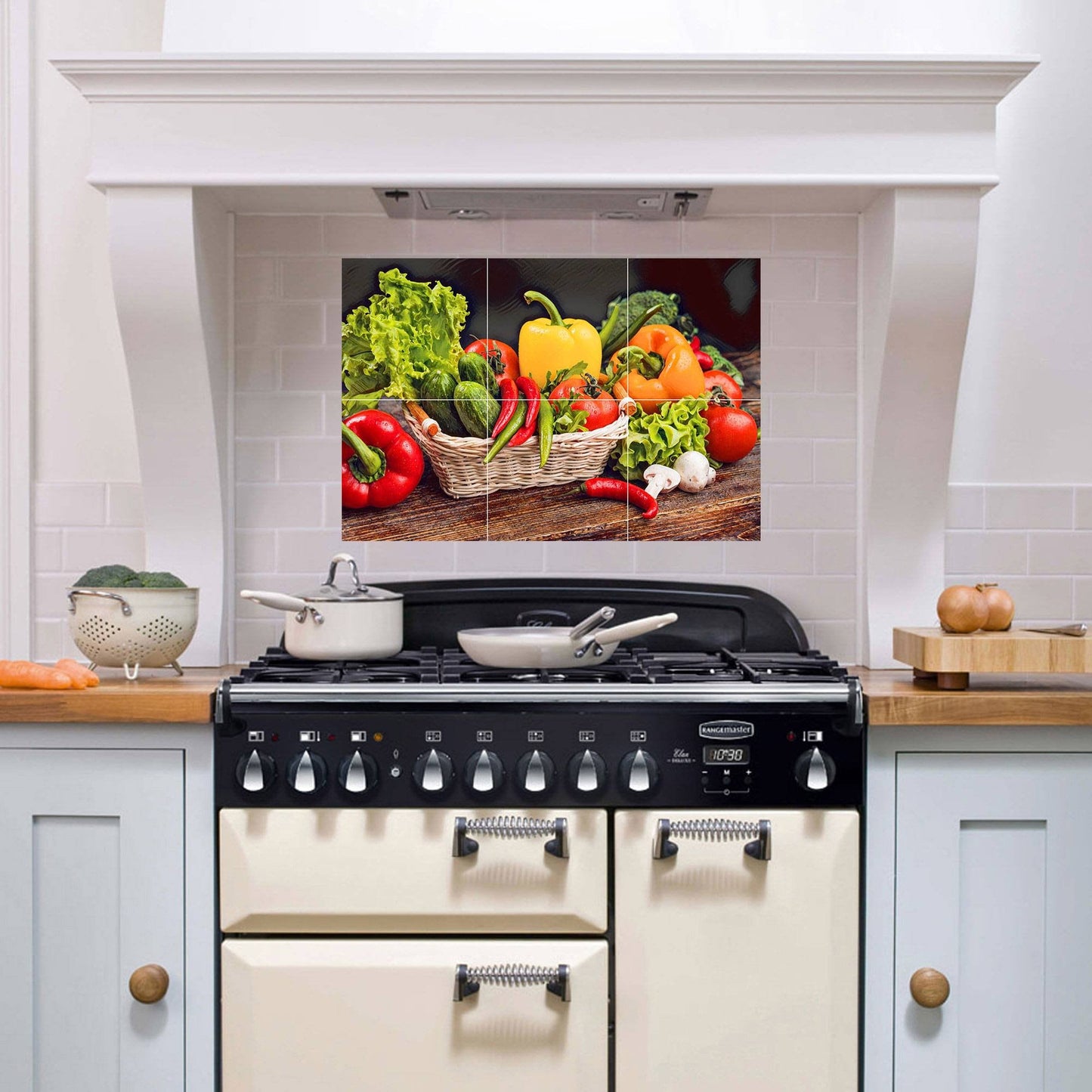 Tile Mural/Mosaic Ceramic Panel of Vegetables - Kitchen Wall Art - Kitchen Backsplash Tiles - Kitchen Mural - Gloss Tiles - Tile Mosaic