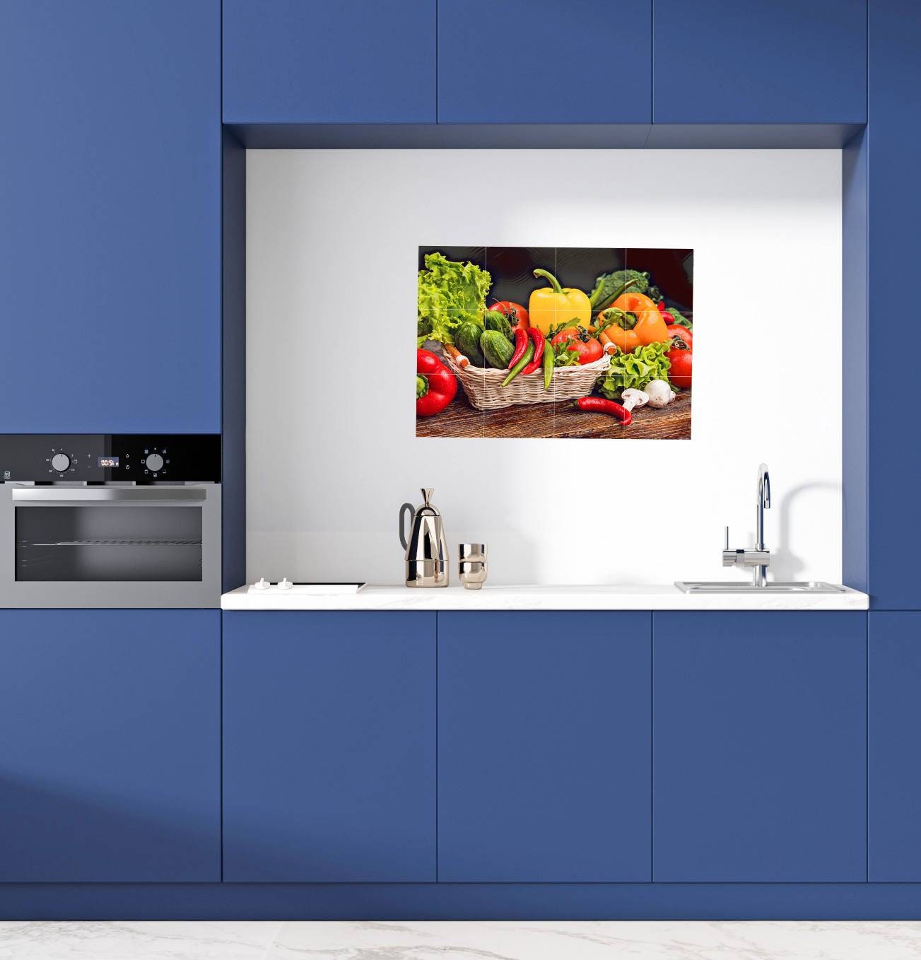 Tile Mural/Mosaic Ceramic Panel of Vegetables - Kitchen Wall Art - Kitchen Backsplash Tiles - Kitchen Mural - Gloss Tiles - Tile Mosaic