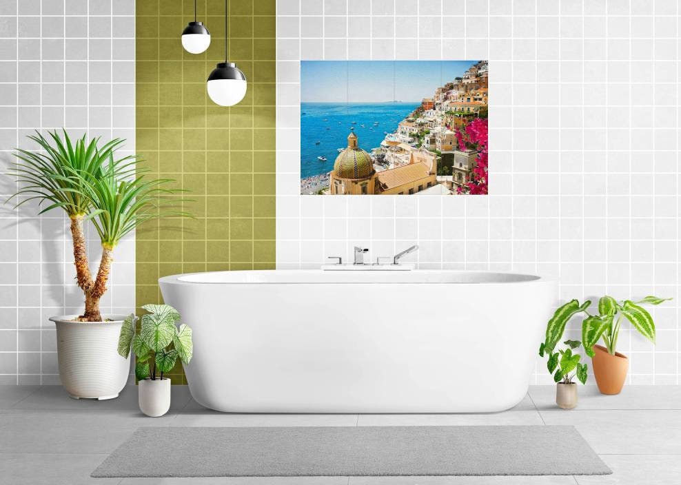 Tile Mural/Mosaic Ceramic Panel of the Amalfi Coast - Amalfi coast print - Amalfi coast Wall Art - Tile Mural - Gloss Tiles - Tile Mosaic