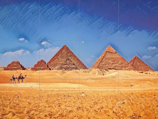 Tile Mural/Mosaic Ceramic Panel of Cairo Pyramids - Pyramids wall print - Egypt wall art - Pyramids Wall Art - Tile Mural - Tile Mosaic