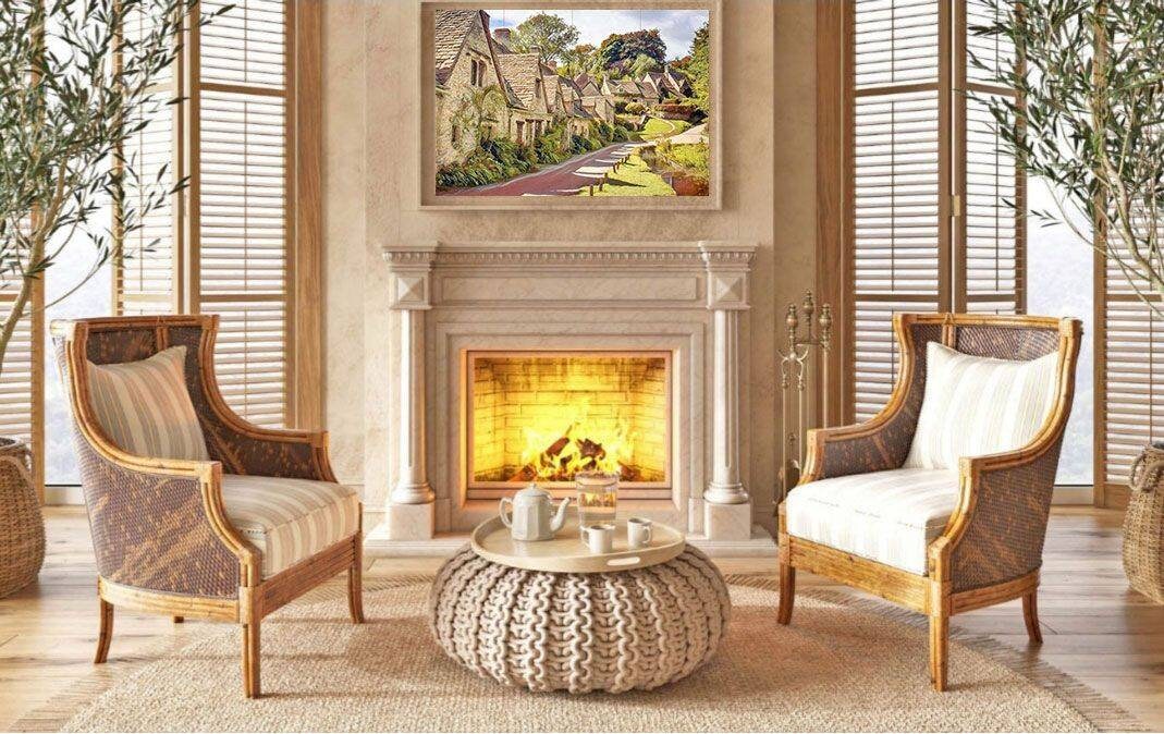 Tile Mural/Mosaic Ceramic Panel of Bibury -Bibury wall print -Bibury Wall Art - Tile Mural - Gloss Tiles -Tile Mosaic - Kitchen backsplash