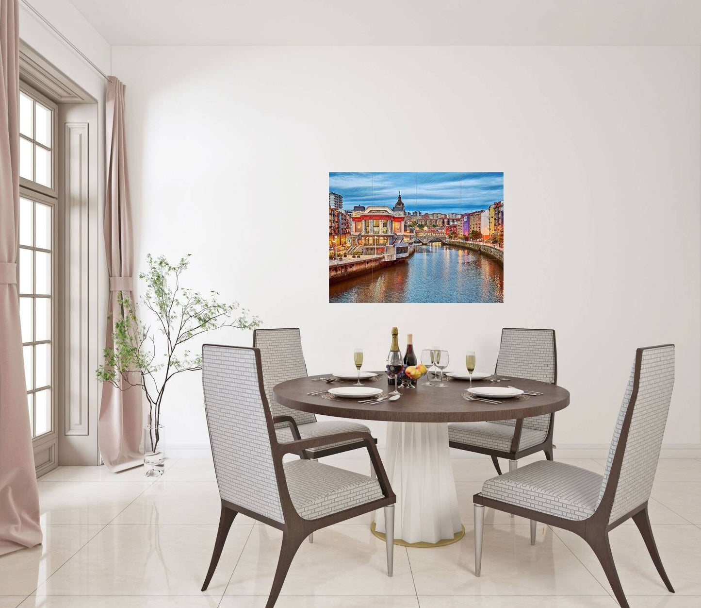 Tile Mural/Mosaic Ceramic Panel of Bilbao, Biscay - Bilbao wall print - Bilbao Spain wall art -Tile Mural -Gloss Tiles -Tile Mosaic