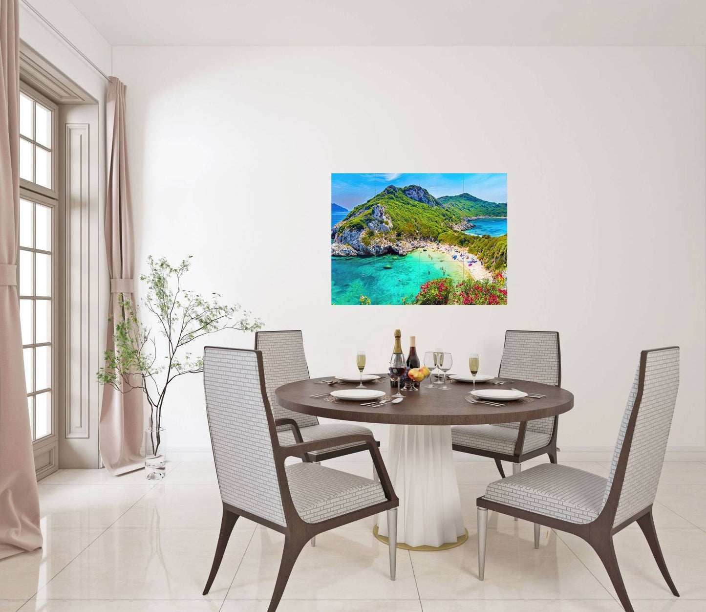Tile Mural/Mosaic Ceramic Panel of Corfu - Greece - Corfu wall print - Corfu Wall Art - Tile Mural - Gloss Tiles -Tile Mosaic -Shower tiles