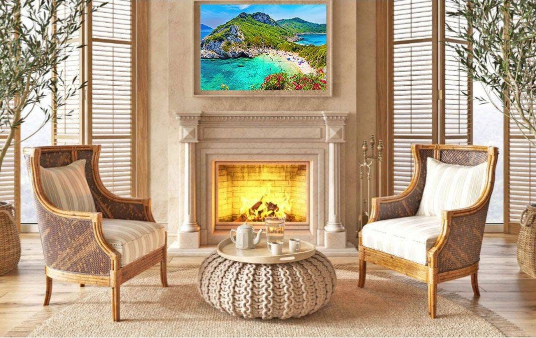 Tile Mural/Mosaic Ceramic Panel of Corfu - Greece - Corfu wall print - Corfu Wall Art - Tile Mural - Gloss Tiles -Tile Mosaic -Shower tiles