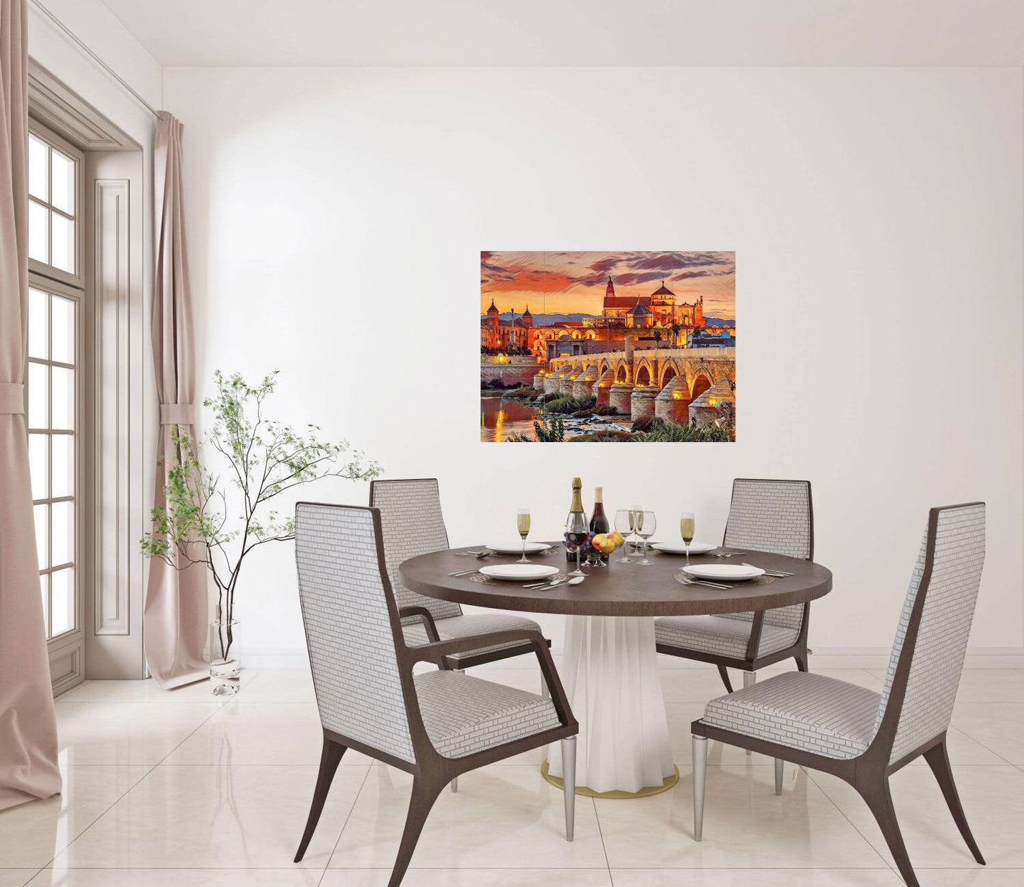 Tile Mural/Mosaic Ceramic Panel of Cordoba -Spain- Beautiful Landscape -Colourful Wall Art - Tile Mural - Gloss Tiles - Tile Mosaic