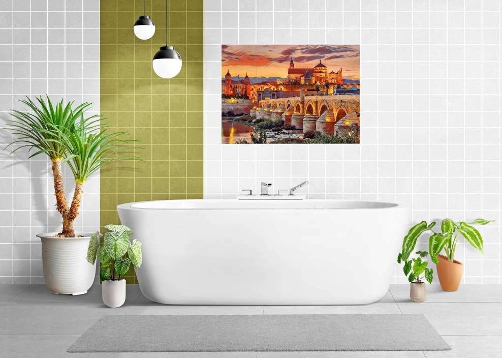 Tile Mural/Mosaic Ceramic Panel of Cordoba -Spain- Beautiful Landscape -Colourful Wall Art - Tile Mural - Gloss Tiles - Tile Mosaic