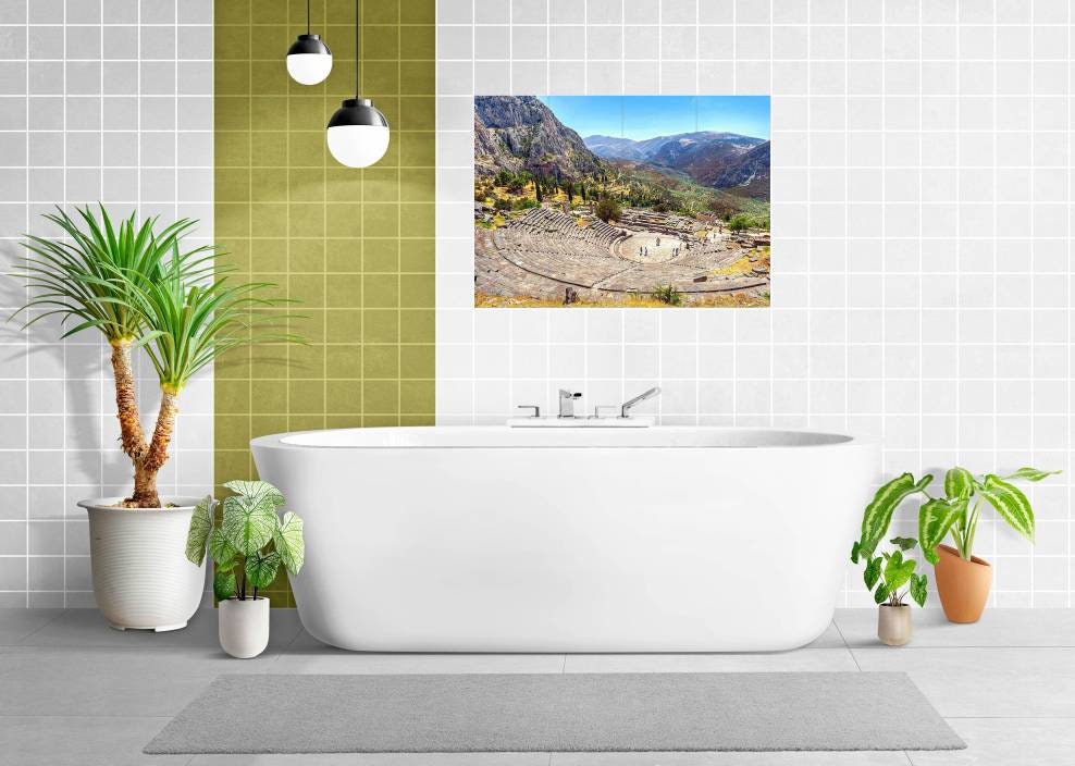 Tile Mural/Mosaic Ceramic Panel of Delphi - Greece - Beautiful Landscape - Colourful Wall Art - Tile Mural - Gloss Tiles - Tile Mosaic
