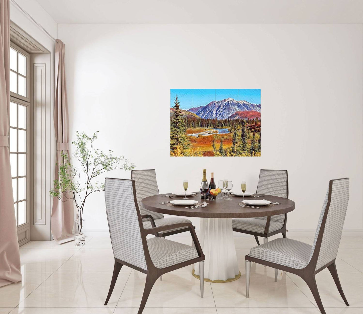 Tile Mural/Mosaic Ceramic Panel of Denali Park Alaska - Alaska Wall print - Denali Park Print - Tile Mural - Gloss Tiles - Tile Mosaic