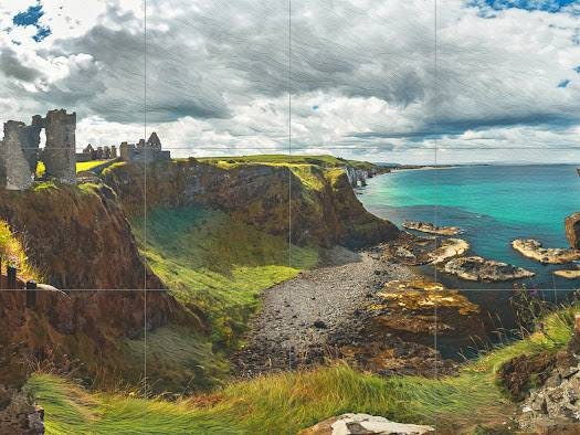 Tile Mural/Mosaic Ceramic Panel of Dunluce Castle Ireland - Dunluce Castle print - Ireland Wall Art - Tile Mural - Gloss Tiles -Accent tiles