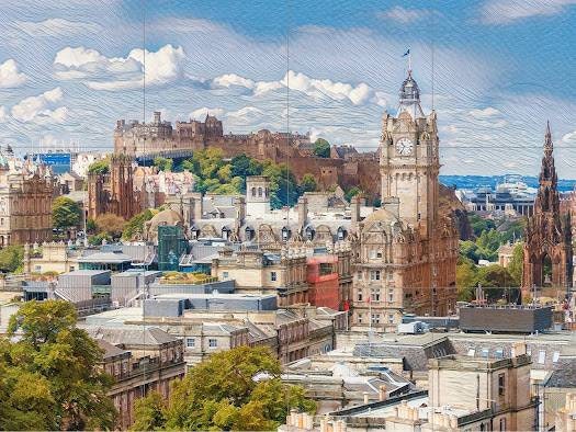 Tile Mural/Mosaic Ceramic Edinburgh - Edinburgh print - Scotland wall print - Edinburgh Wall Art - Tile Mural - Gloss Tiles - Tile Mosaic