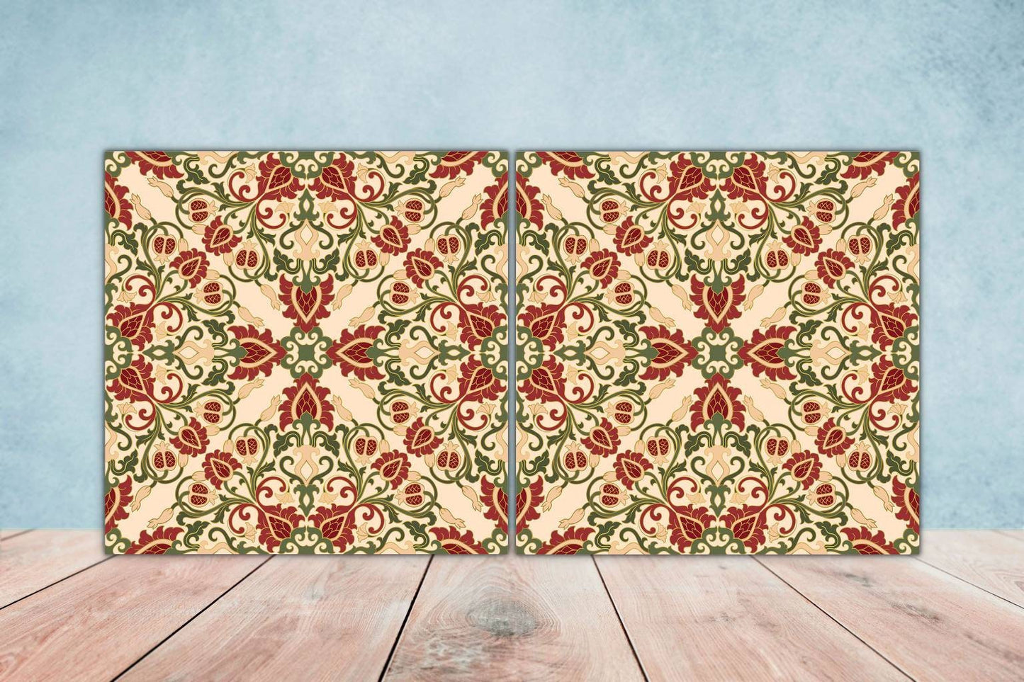 Moroccan Ceramic Tiles - Set of 2 Moroccan Wall Decor Tiles - Kitchen Backsplash Tiles, Table Decorative Tiles, Bathroom Tiles, Coaster