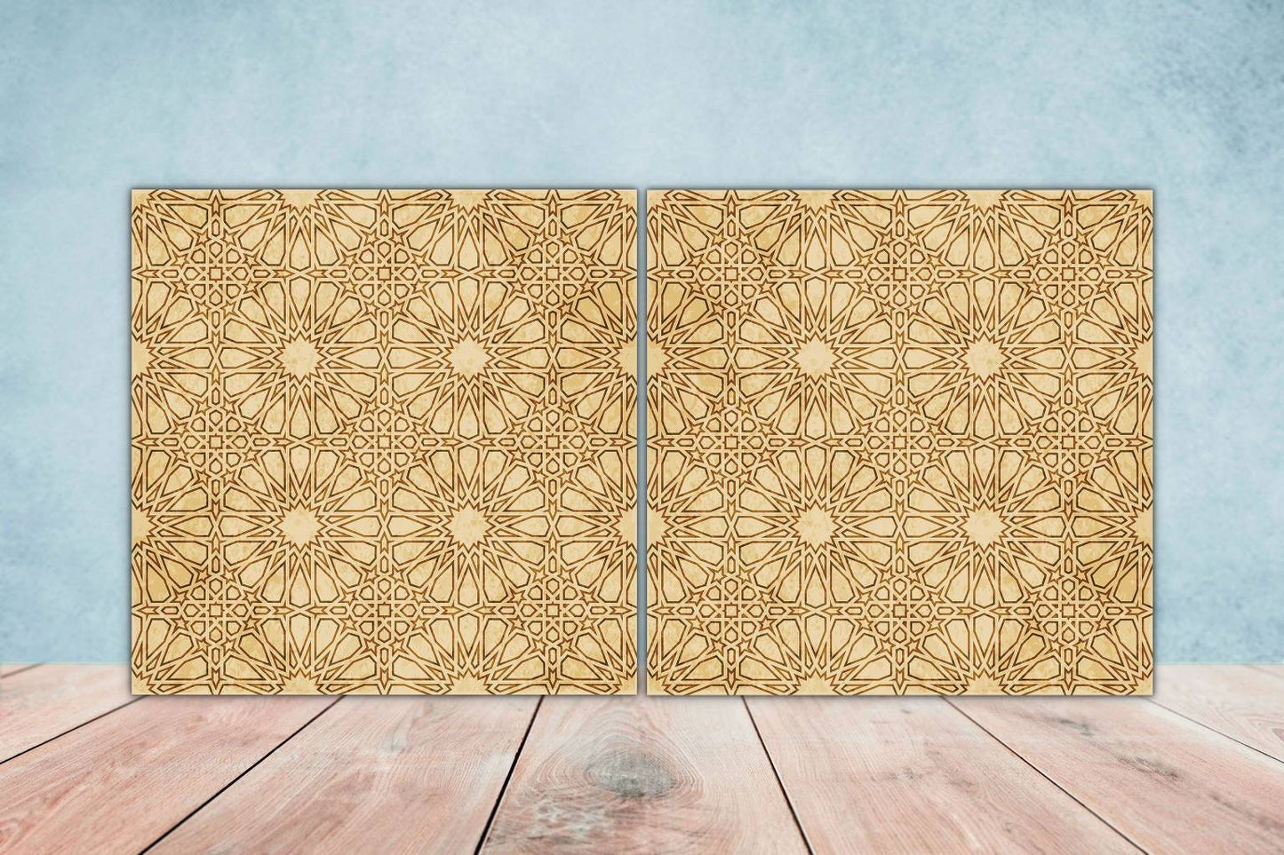 Moroccan Ceramic Tiles - Set of 2 Moroccan Wall Decor Tiles - Kitchen Backsplash Tiles, Table Decorative Tiles, Bathroom Tiles, Coaster