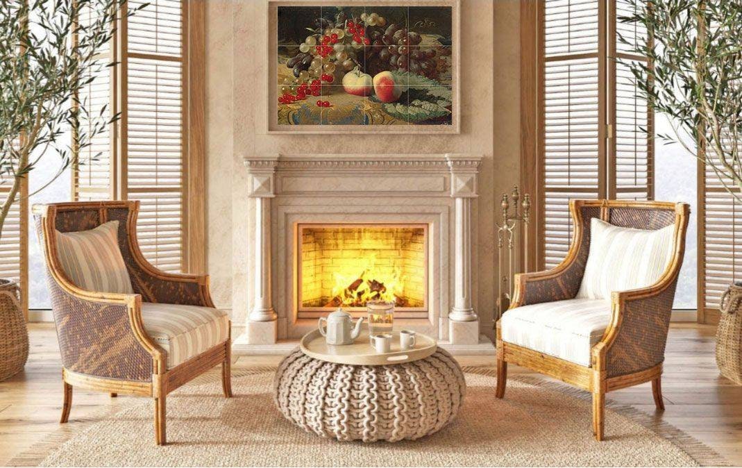 Tile Mural/Mosaic Ceramic of a Fruit Still Life Blaise- Alexandre Desgoffe - Tile Mural -Gloss Tiles - Kitchen Tile Mosaic - Fruits Wall Art