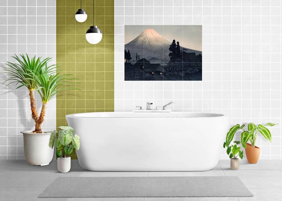 Tile Mural/Mosaic Ceramic of Mount Fuji - Mizukubo Takahashi Hiroaki - Hiroaki wall print- Japanese Wall Art - Tile Mural - Gloss Tiles