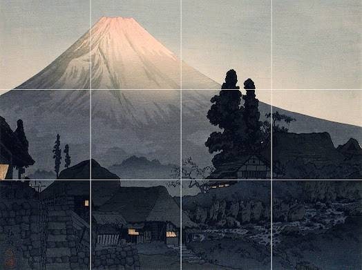 Tile Mural/Mosaic Ceramic of Mount Fuji - Mizukubo Takahashi Hiroaki - Hiroaki wall print- Japanese Wall Art - Tile Mural - Gloss Tiles