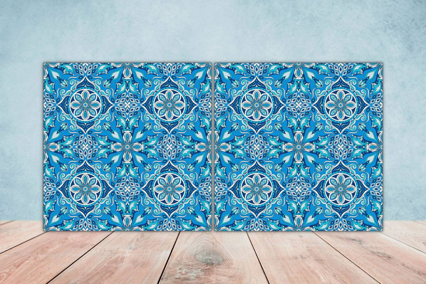 Portuguese Azulejo Tiles - Set of 2 Portuguese Wall Decor Tiles - Kitchen Backsplash Tiles, Table Decorative Tiles, Bathroom Tiles, Coaster