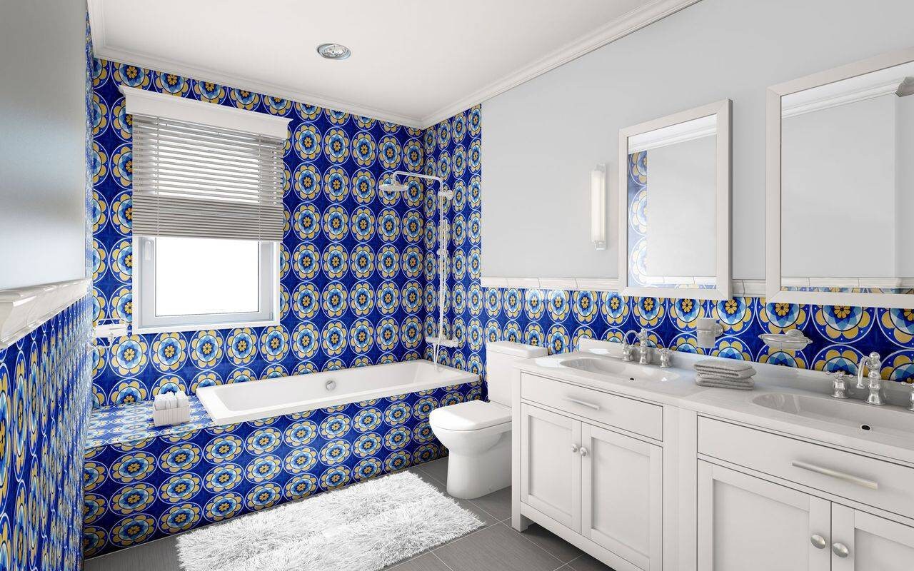 Portuguese Azulejo Tiles - Set of 2 Portuguese Wall Decor Tiles - Kitchen Backsplash Tiles, Table Decorative Tiles, Bathroom Tiles, Coaster