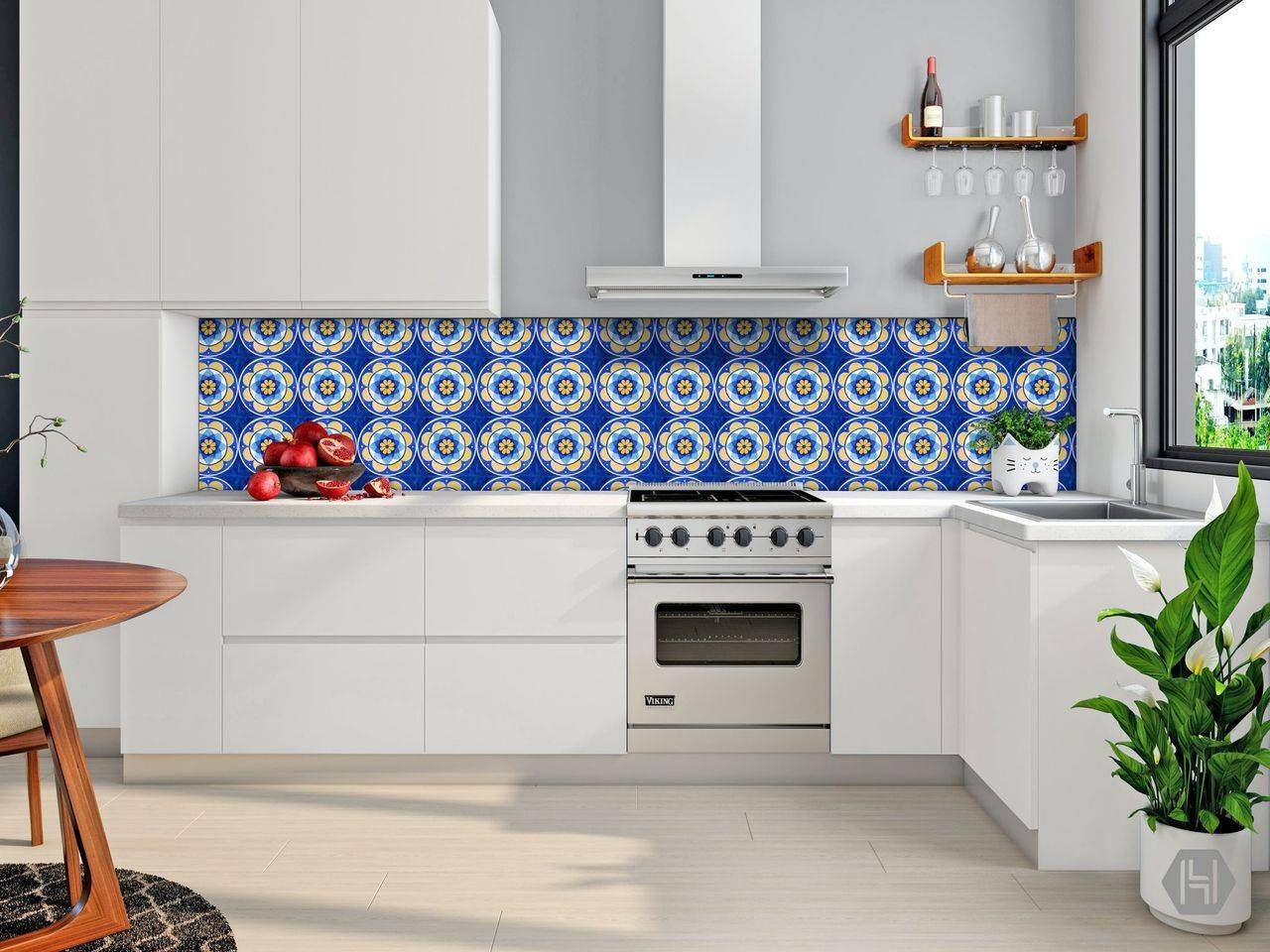 Portuguese Azulejo Tiles - Set of 2 Portuguese Wall Decor Tiles - Kitchen Backsplash Tiles, Table Decorative Tiles, Bathroom Tiles, Coaster