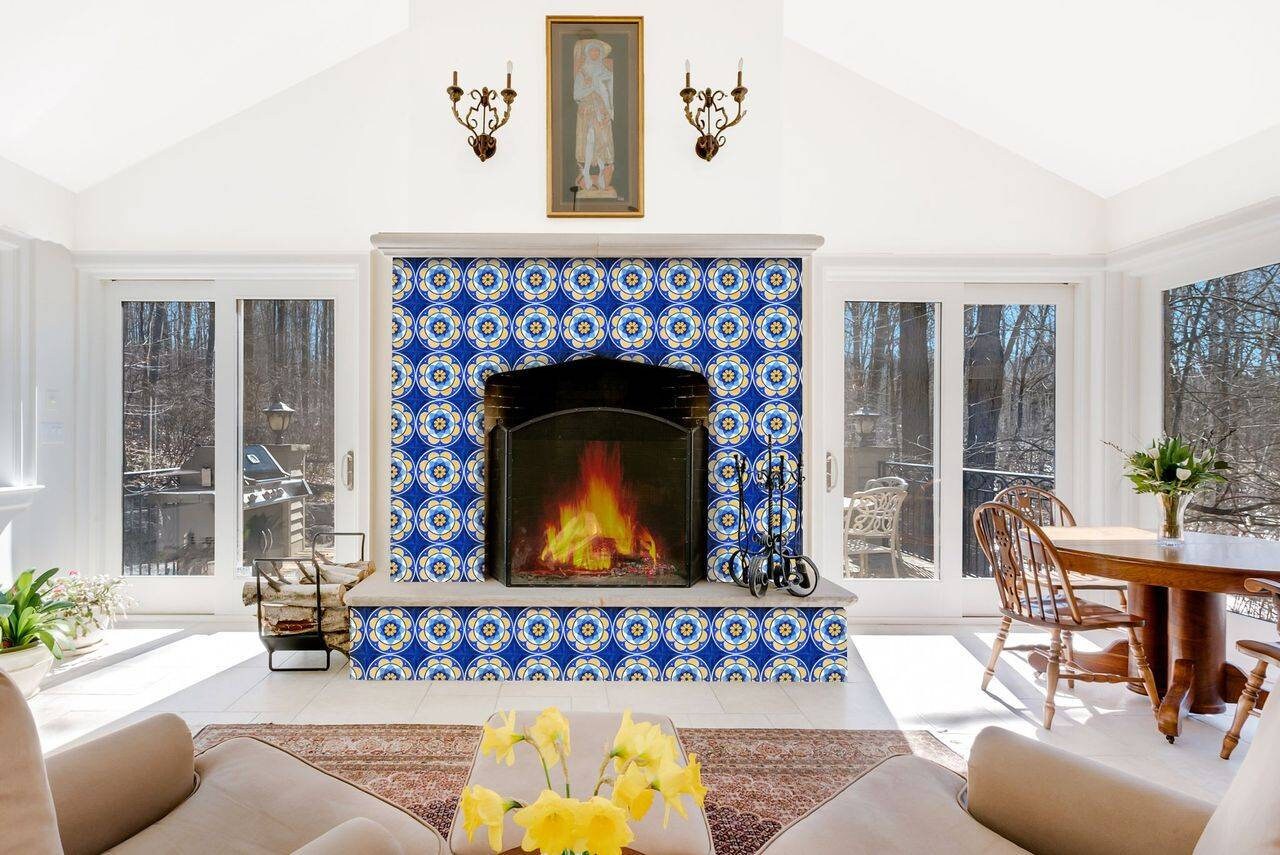 Portuguese Azulejo Tiles - Set of 2 Portuguese Wall Decor Tiles - Kitchen Backsplash Tiles, Table Decorative Tiles, Bathroom Tiles, Coaster