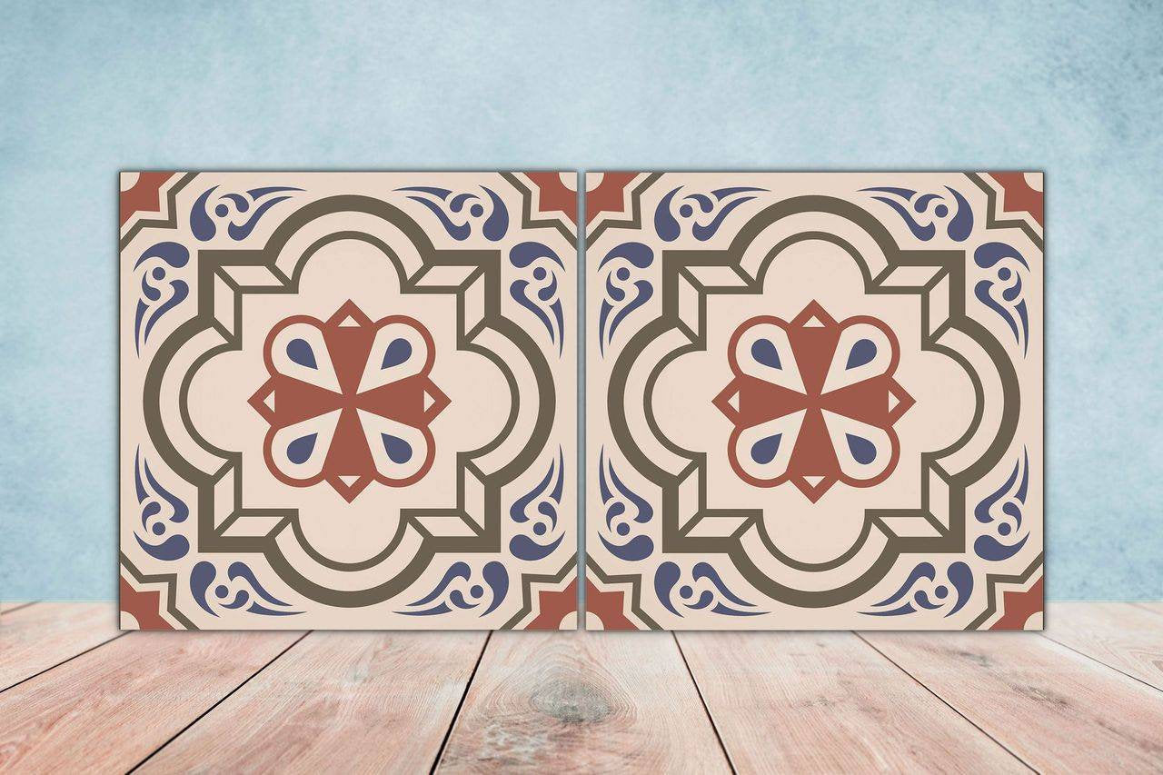 Spanish Ceramic Tiles - Set of 2 Spanish Wall Decor Tiles - Kitchen Backsplash Tiles, Table Decorative Tiles, Bathroom Tiles, Home decor