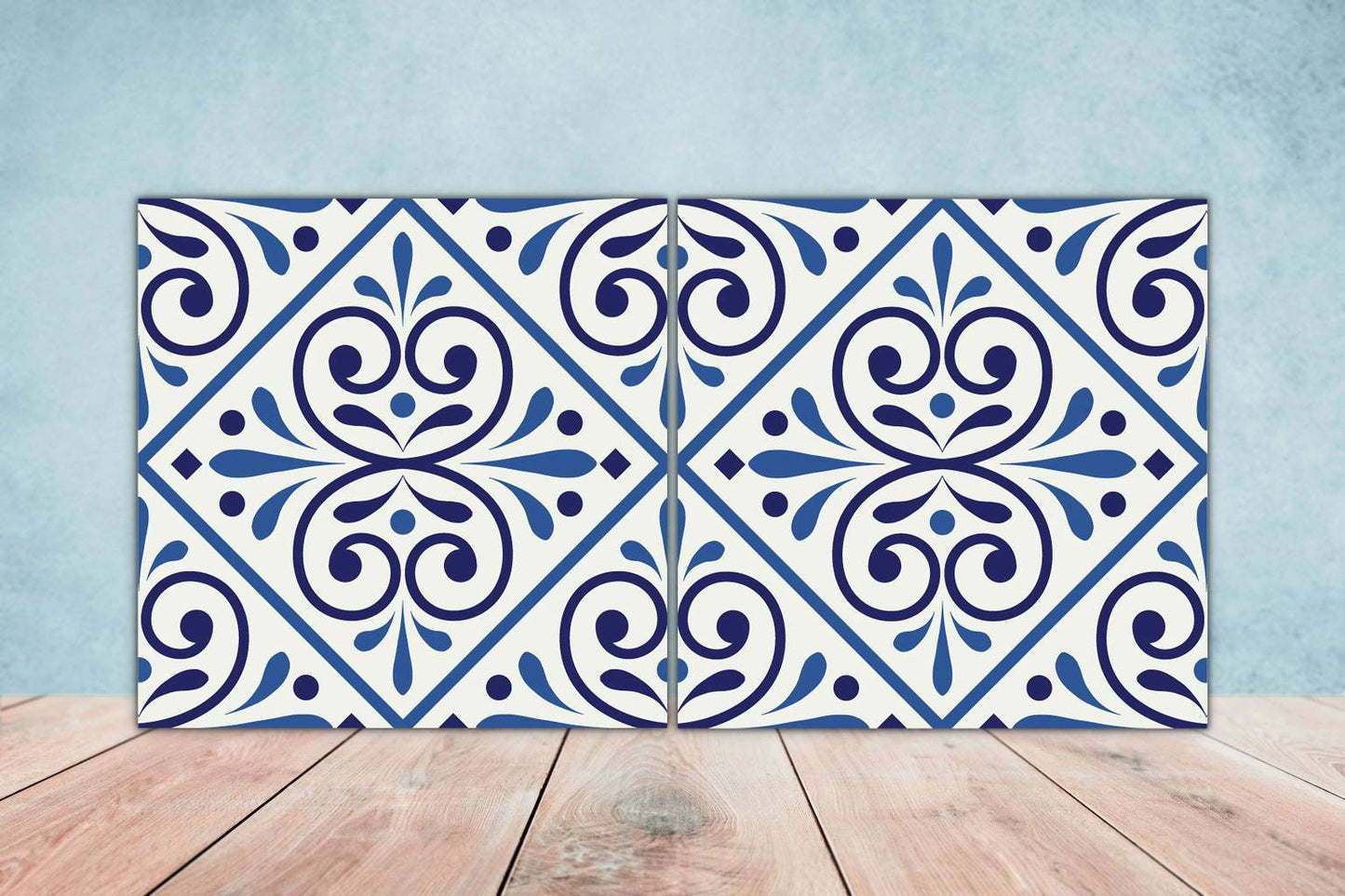 Spanish Ceramic Tiles - Set of 2 Spanish Wall Decor Tiles - Kitchen Backsplash Tiles, Table Decorative Tiles, Bathroom Tiles, Coaster