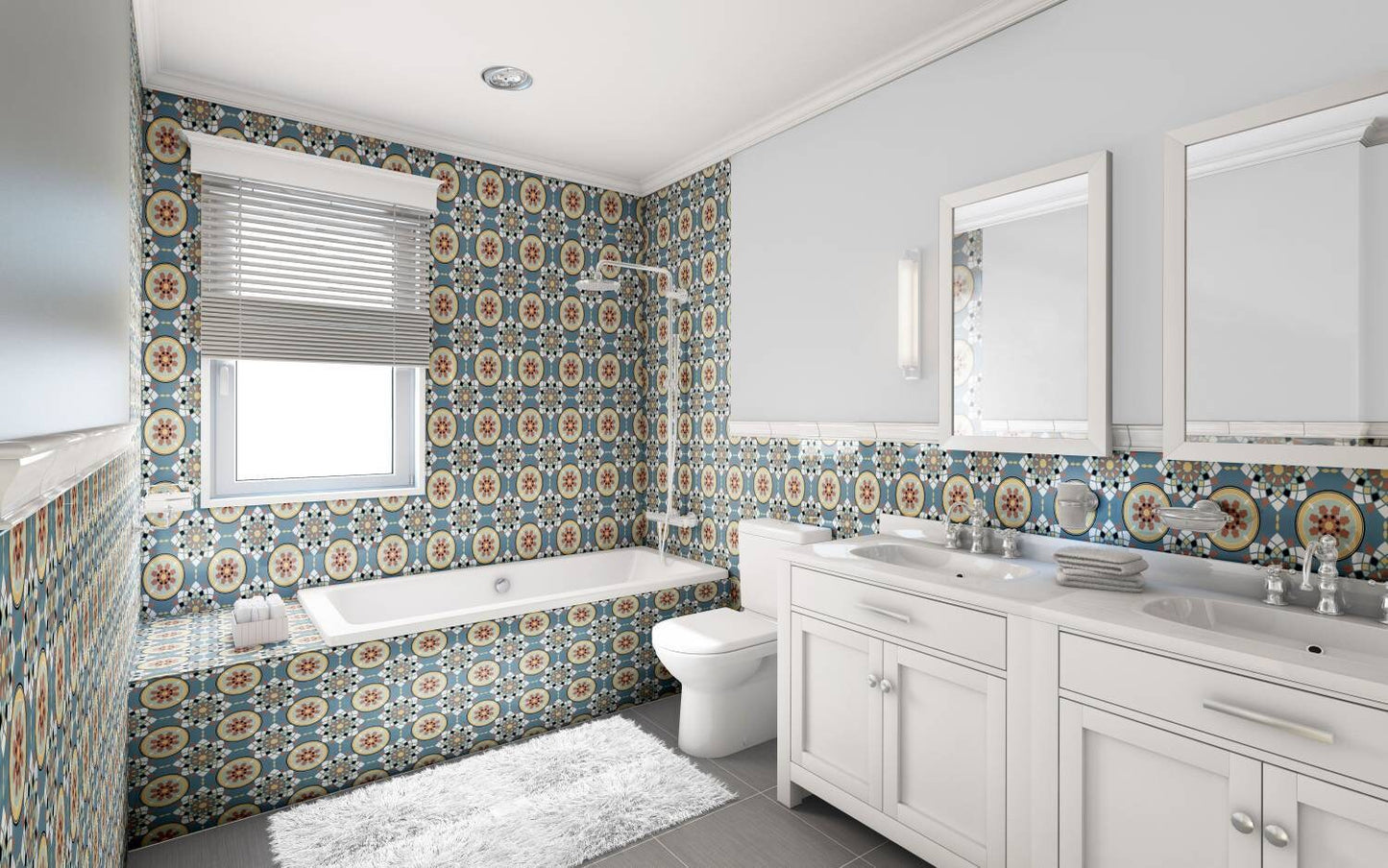 Spanish Ceramic Tiles - Set of 2 Spanish Wall Decor Tiles - Kitchen Backsplash Tiles, Table Decorative Tiles, Bathroom Tiles, Coaster