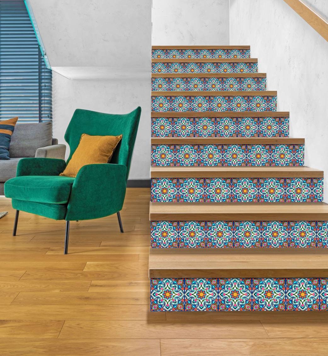 Moroccan Ceramic Tiles - Set of 2 Moroccan Wall Decor Tiles - Kitchen Backsplash Tiles, Table Decorative Tiles, Bathroom Tiles, Coaster