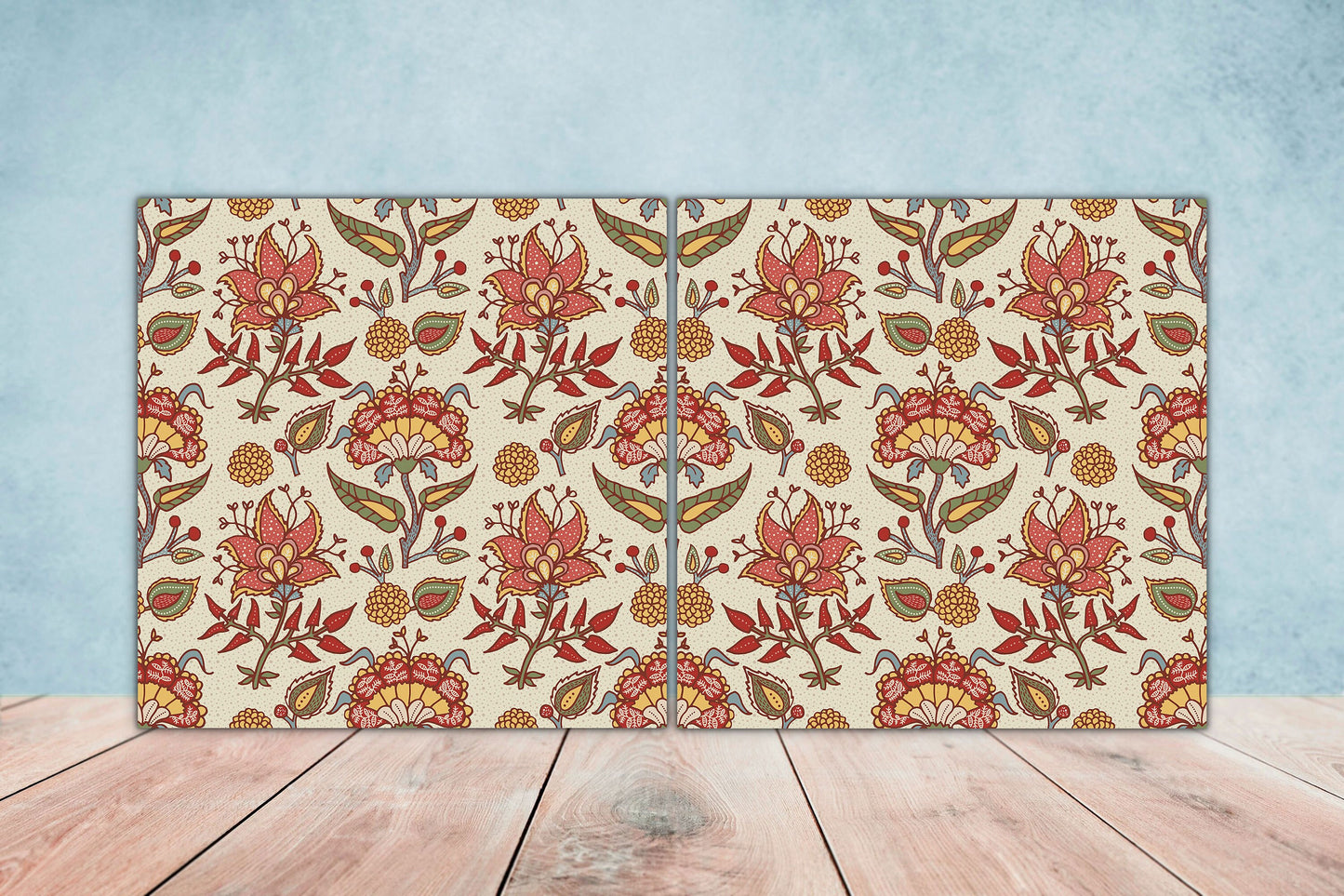 Moroccan Ceramic Tiles - Set of 2 Moroccan Wall Decor Tiles - Kitchen Backsplash Tiles, Table Decorative Tiles, Bathroom Tiles, Coaster