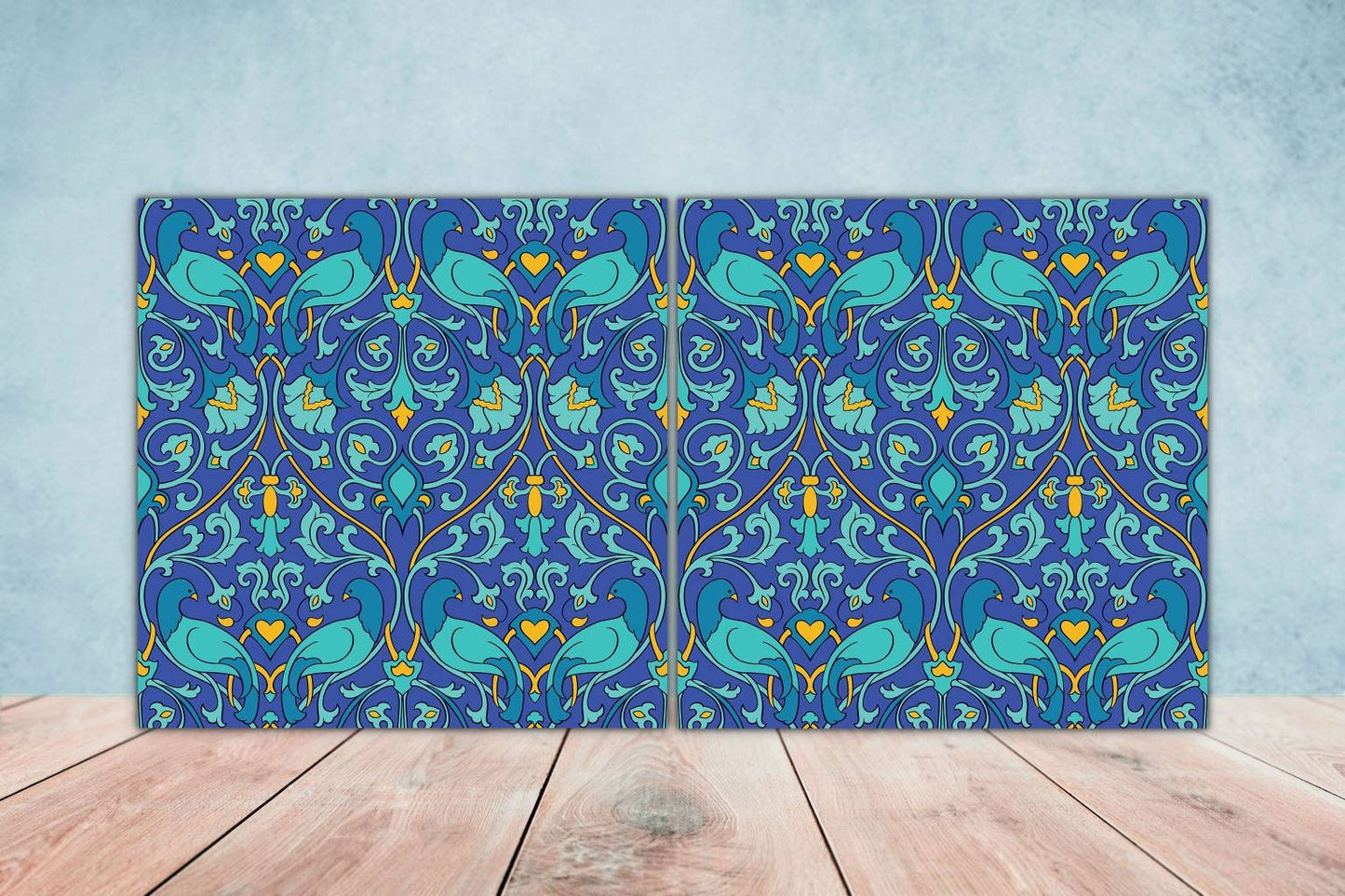 Moroccan Ceramic Tiles - Set of 2 Moroccan Wall Decor Tiles - Kitchen Backsplash Tiles, Table Decorative Tiles, Bathroom Tiles, Coaster