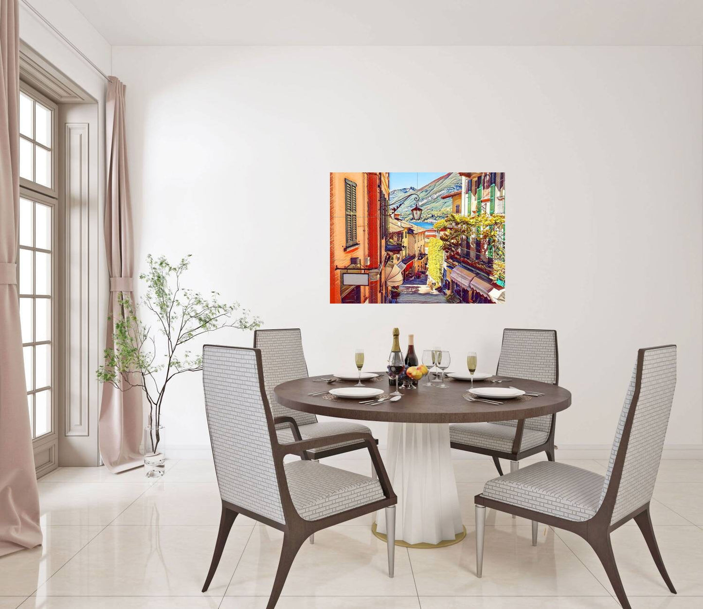 Tile Mural/Mosaic Ceramic Panel of Bellagio Lake Como - Bellagio wall print - Lake Como print -Home Decor -Tile Mural - Tile Mosaic