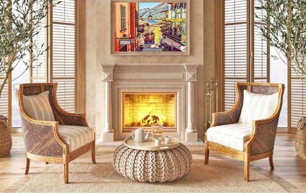 Tile Mural/Mosaic Ceramic Panel of Bellagio Lake Como - Bellagio wall print - Lake Como print -Home Decor -Tile Mural - Tile Mosaic
