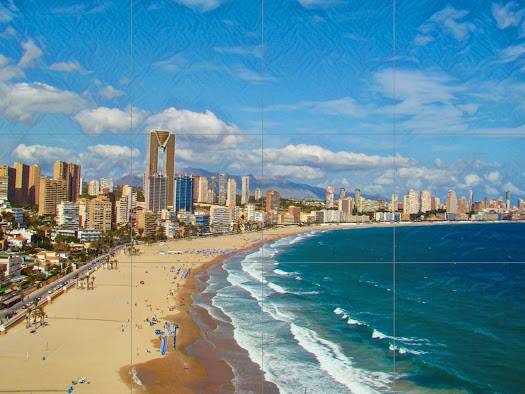 Tile Mural/Mosaic Ceramic Panel of Benidorm Costa Blanca - Benidorm wall print - Benidorm Wall Art - Tile Mural - Gloss Tiles -Tile Mosaic