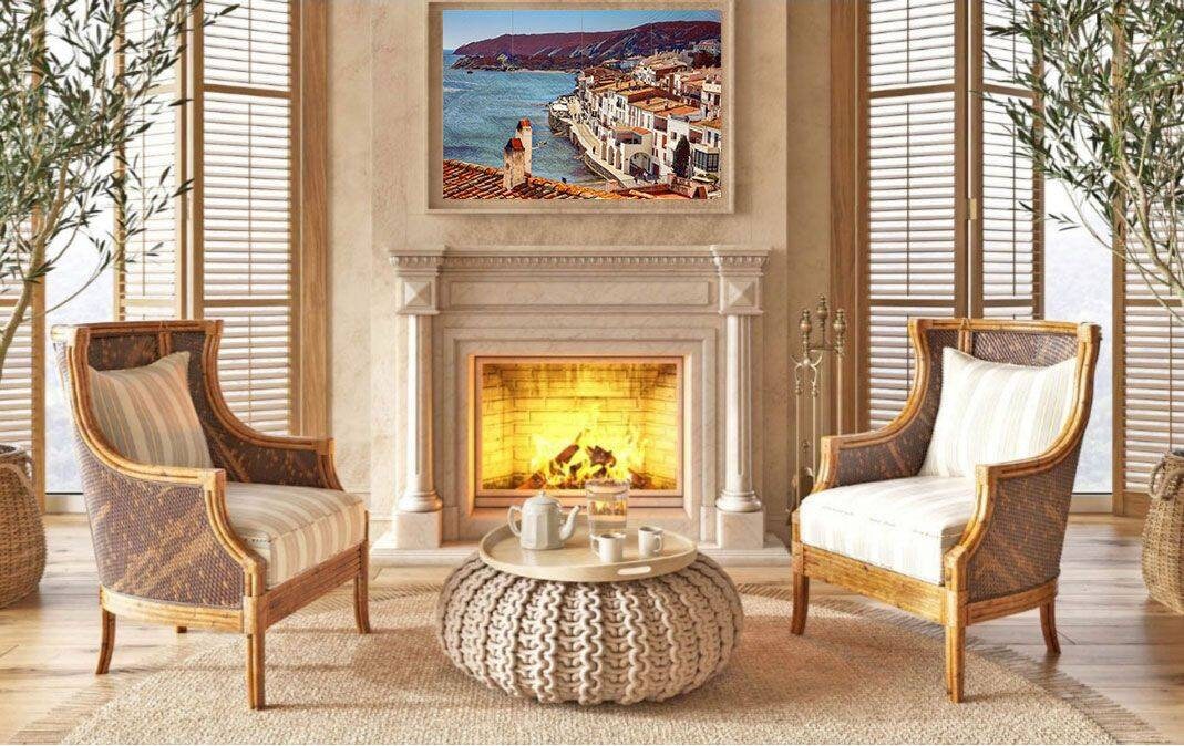 Tile Mural/Mosaic Ceramic Panel of Cadaqués Costa Brava - Spanish wall mural - Costa Brava Wall Art - Tile Mural - Gloss Tiles -Tile Mosaic