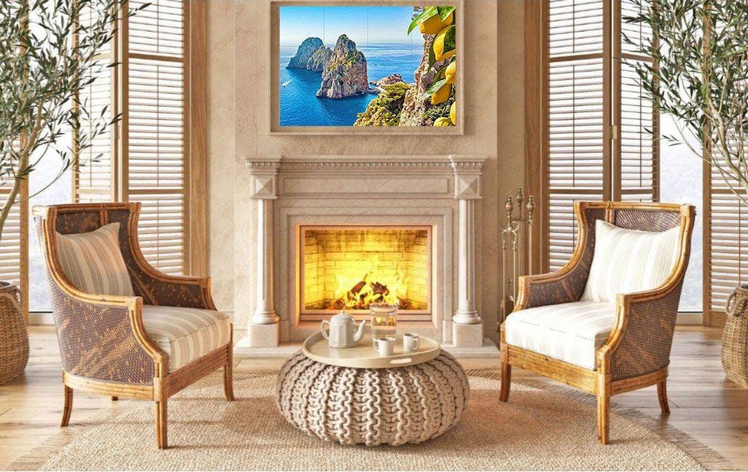 Tile Mural/Mosaic Ceramic Panel of Capri - Capri wall print - Amalfi coast print - Capri Wall Art - Tile Mural - Gloss Tiles - Tile Mosaic