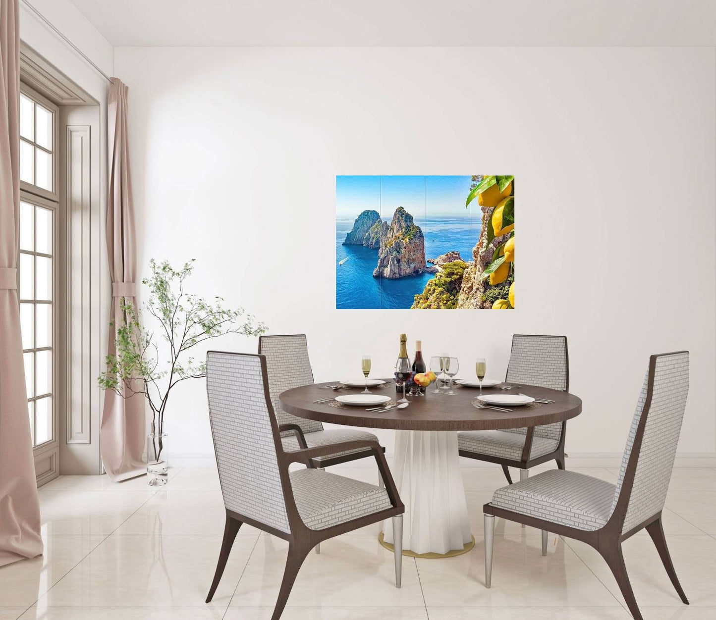 Tile Mural/Mosaic Ceramic Panel of Capri - Capri wall print - Amalfi coast print - Capri Wall Art - Tile Mural - Gloss Tiles - Tile Mosaic