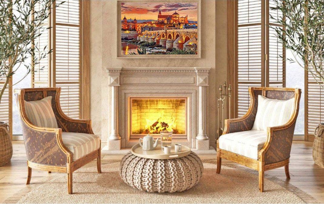 Tile Mural/Mosaic Ceramic Panel of Cordoba -Spain- Beautiful Landscape -Colourful Wall Art - Tile Mural - Gloss Tiles - Tile Mosaic