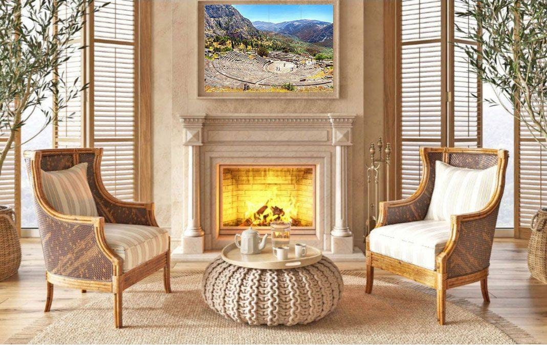 Tile Mural/Mosaic Ceramic Panel of Delphi - Greece - Beautiful Landscape - Colourful Wall Art - Tile Mural - Gloss Tiles - Tile Mosaic