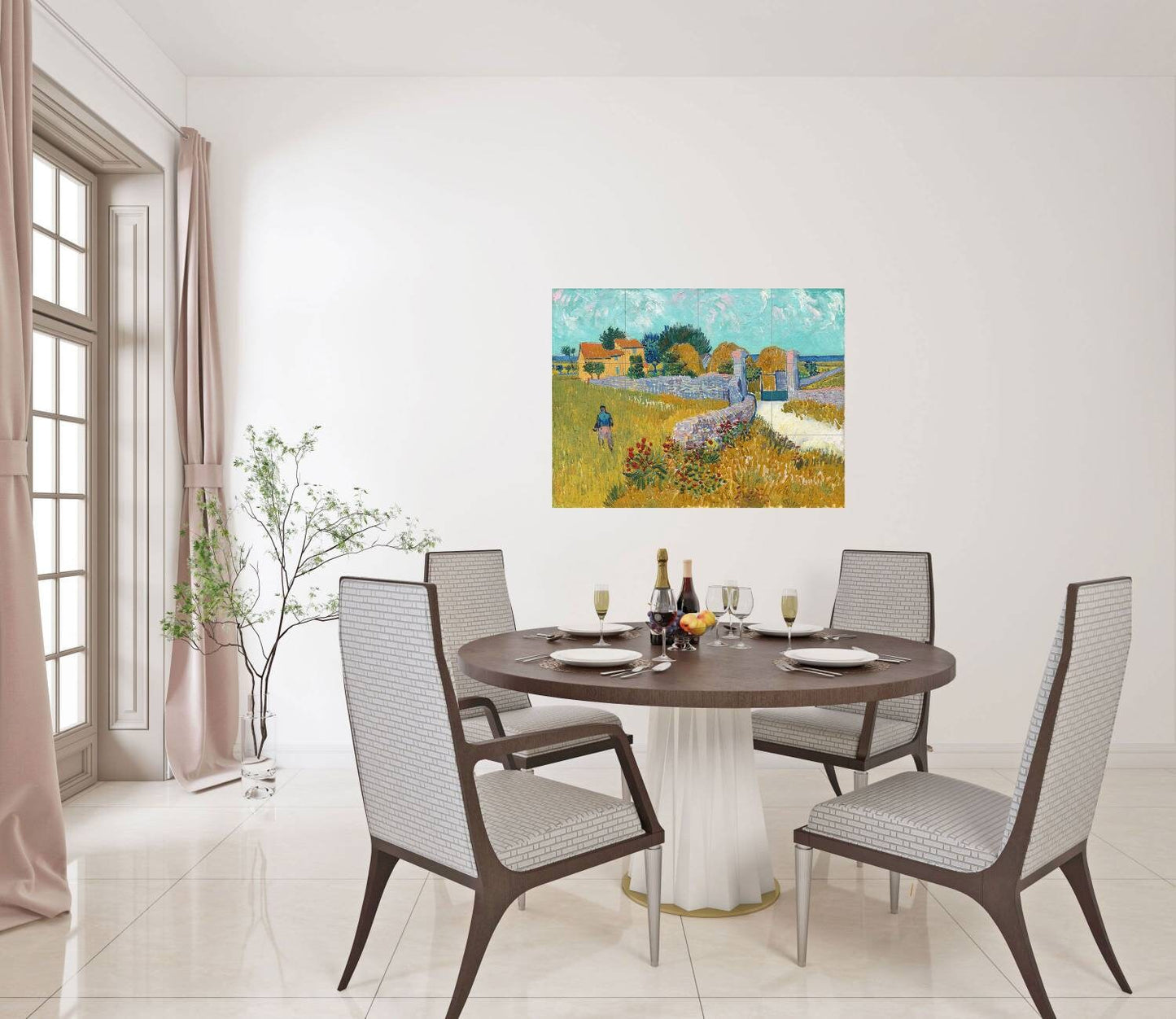 Tile Mural/Mosaic Ceramic Panel of - Vincent Van Gogh Farmhouse in Provence - Van Gogh wall art - Tile Mural - Van Gogh print - Tile Mosaic